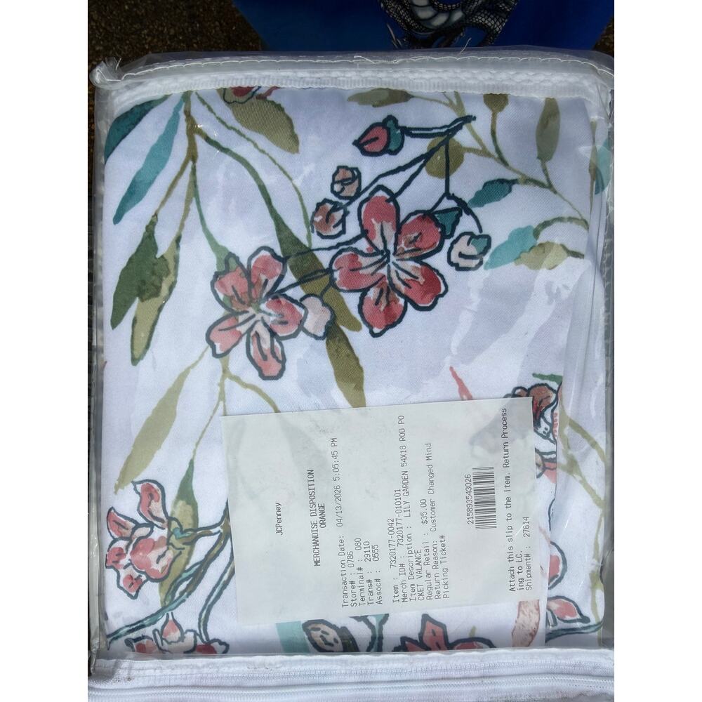 Liz Claiborne Garden Floral Rod Pocket Curtain Valance 54" x 18" Multicolor